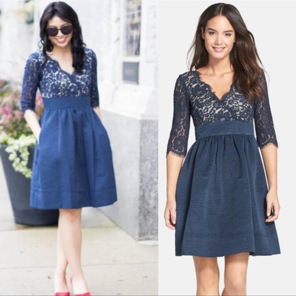 Eliza J Navy Lace Dress - Picture 3 of 16